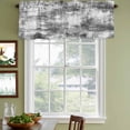 thumbnail image 3 of 2 Pack Valances for Window, Black Grey Ombre Short Curtains for Kitchen Bedroom Living Room, Gradient Abstract Art Vintage Rod Pocket Small Window Treatment Valance Drapes 54 x 18 Inch, 3 of 8
