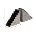 thumbnail image 4 of Decorative Steps Book Ends with Striped Pattern - Modern Resin and Wood Bookends for Bookshelf Decor and Book Accessories - Stylish Office Accent, Desk, or Side Table Decor - Set of 6", Black, 4 of 11