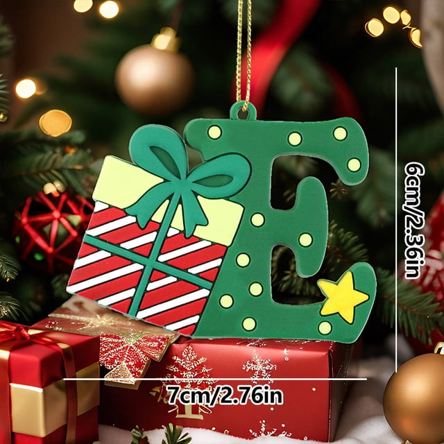 Decoraciones Del Árbol de Navidad 26 Piezas Set de Decoración Del Árbol de Navidad Incluye Mayúsculas Letras Inglesas Ornamentos Del Árbol de Navidad