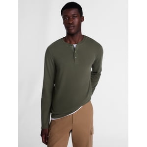 George Men's Long Sleeve Henley Shirt