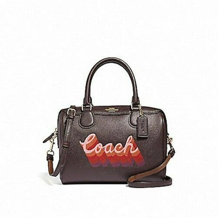 NEW WOMENS COACH F38996 OXBLOOD NEON CROSSGRAIN LEATHER MINI BENNETT SATCHEL BAG