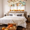 thumbnail image 3 of Kitchen Valances for Window, Thanksgiving Pumpkin Green White Pumpkins Light Filtering Rod Pocket Valance Curtain, Fall Maple Leaf Short Curtains Window Topper for Bedroom Living Room 54x18in, 3 of 8