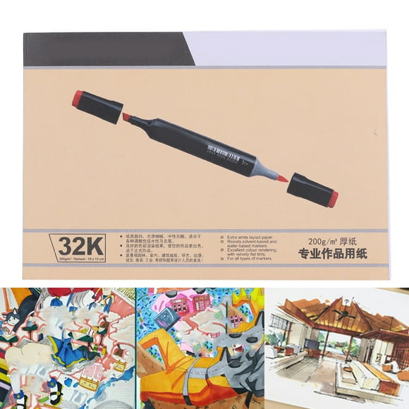 POCREATION Marker Pad, Marker Sketchbook Easy Colouring A3 A4 32K For Clothing Anime Vision For Art Student Supplies