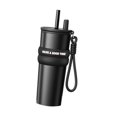 thumbnail image 4 of Vaso térmico de acero inoxidable con tapa y pajita, regalo para mujeres y hombres, 710 ml negro, 4 of 9