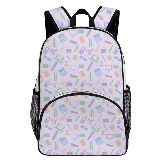 Pastel Office Supplies Pattern Backpacks for Backpack for Bookbag