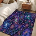 thumbnail image 5 of Lotus Flower Area Rugs 3x5 ft Retro Abstract Blue Purple Floral Leaf Stars Black Washable Rug Non Slip Indoor Carpet Absorbent Floor Mat for Living Room Bedroom Dining Room, 5 of 9