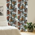 thumbnail image 2 of Ambesonne Tropical Curtains, Tiger Butterfly Vintage, Pair of 28"x63", Pale Orange Teal Brown, 2 of 5