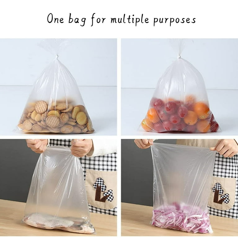Plastic Produce Bags Roll 16 x 20 inches 2 Rolls 350 Bags per Roll Large Food Storage Bags Clear
