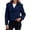 Navy, variant on Women's Short Double Breasted Jacket Long Sleeve Trench Coat With Pockets Lapel Collar Casual Spring Outerwear For Daily Wear Red Xs