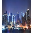 thumbnail image 3 of Ambesonne NYC Scene Duvet Cover Set, River and Skyline Photo, 2-Calking, Dark Lavender Multicolor, 3 of 3