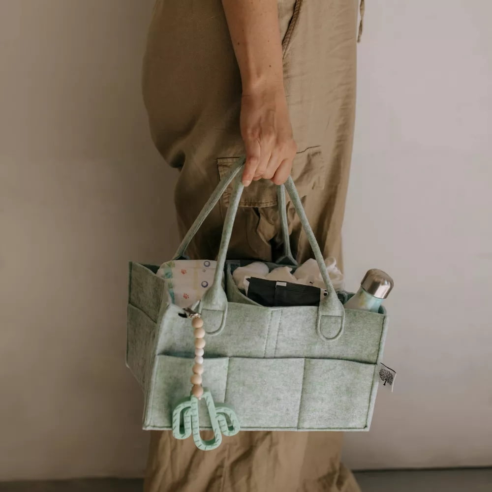 Co. Felt Diaper Caddy Regular - Sage Green