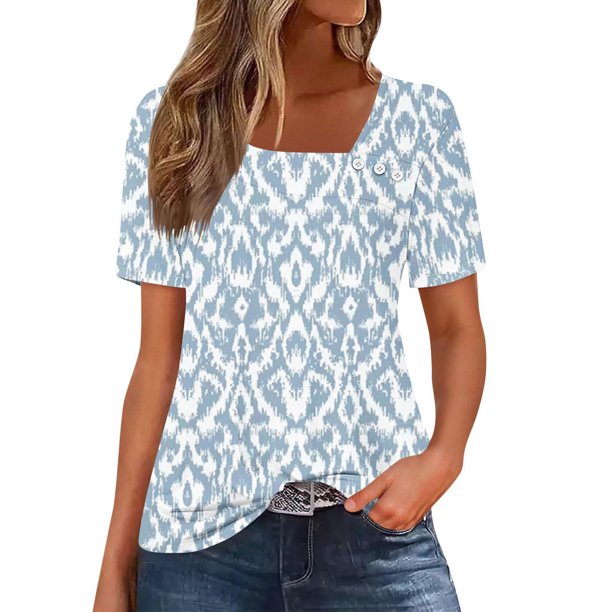 Usted Es Más Que una Camisa de Puntuación de Prueba, de Moda Casual Impreso Botón de Manga Corta Cuello en V para las Mujeres