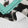 thumbnail image 5 of Feelyou Vintage Brown Alphabet M Bed Spread Queen for Women Men, Turquoise Western Cowhide Queen Coverlet Set, 3 Pieces, 5 of 7