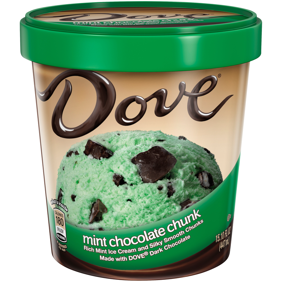 Dove, Mint Chocolate Chunk Ice Cream, Pint (8 Count)