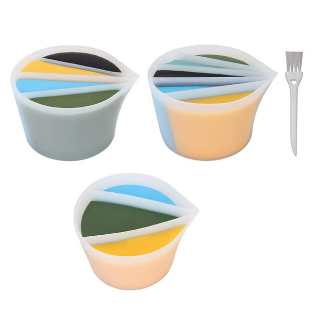 3 Pack Split Cups for Paint Pouring with Cleaning Brush Reusable