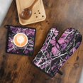 thumbnail image 5 of Purple Camo Tree Branch Pattern Kitchen Oven Mitt and Pot Holder Sets 2 Pcs for Baking, Cooking and Grilling, Heat Resistant Up To 392 °F, 5 of 7