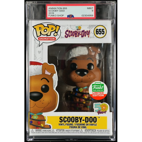 Scooby-Doo, PSA Graded 9 MINT, Scooby-Doo Collectible Vinyl Figure #655, Fully Encapsulated Bundle with Compatible Funko Pop! PSA Hard Protector Case