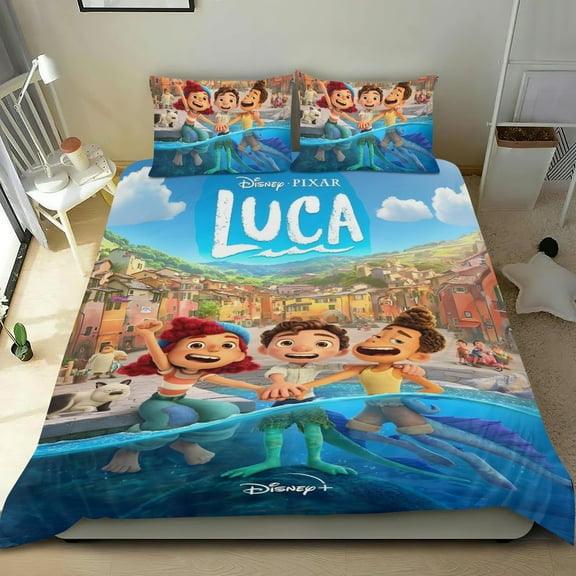 3 Piece Bedding Set For Luca Comforter Set Cute Duvet Cover Sets Super Soft Teens Bedding Set Kids Bedroom Gifts,1 Duvet Cover with 2 Pillowcases Twin