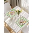 thumbnail image 5 of Easter Bunny Placemats Set of 8, Spring Easter Eggs Floral Sage Green Check Placemats for Dining Table, Place Mats for Kitchen Tabletop, Waterproof Wipeable Dining Table Mats Set, 5 of 9