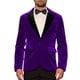 thumbnail image 1 of Chaqueta de traje de terciopelo INSPIRE CHIC para hombres, blazer de terciopelo lila con solapa en contraste para bodas y fiestas, 1 of 5
