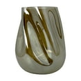 thumbnail image 2 of Bergamo Art 10 Inch Tall Decorative Handmade Glass Modern Flower Vase in Gold, 2 of 4