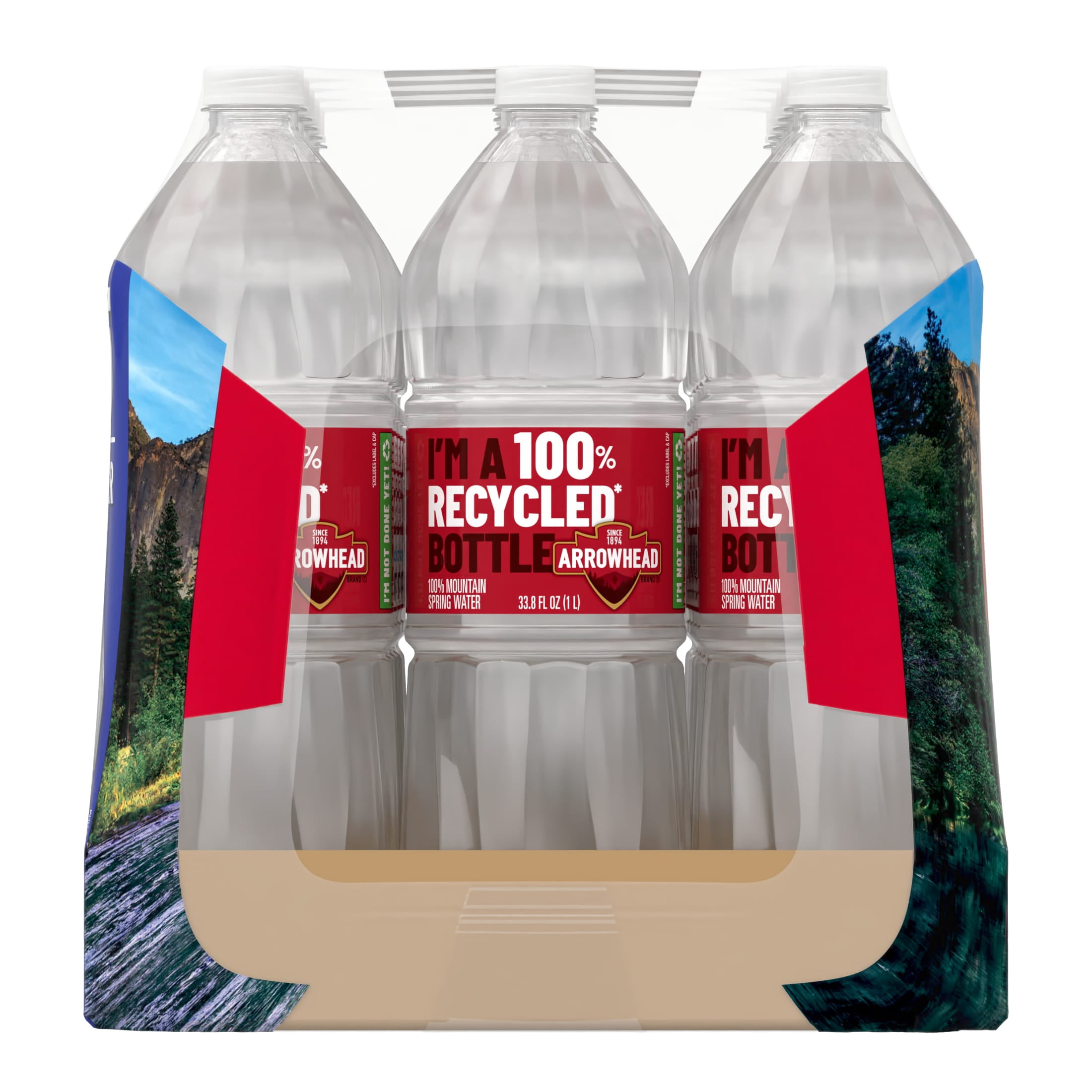 Arrowhead Brand  Mountain Spring Water, 1-Liter Plastic Bottles (Pack Of 15)
