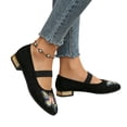 thumbnail image 5 of Willtoo Women's Fashion Butterfly Pointed Toe Embroidered Mary Jane Shoes Casual Low Heel Shoes, 5 of 6
