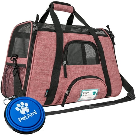 UPC: 0819594022196 | PetAmi Airline Approved Pet Carrier for Cat  Soft Sided Dog Carrier for Small Dog  Cat Travel Supplies Accessories Indoor Cats  Ventilated Pet Carrying Bag Medium Kitten Puppy  Large Heather White Red