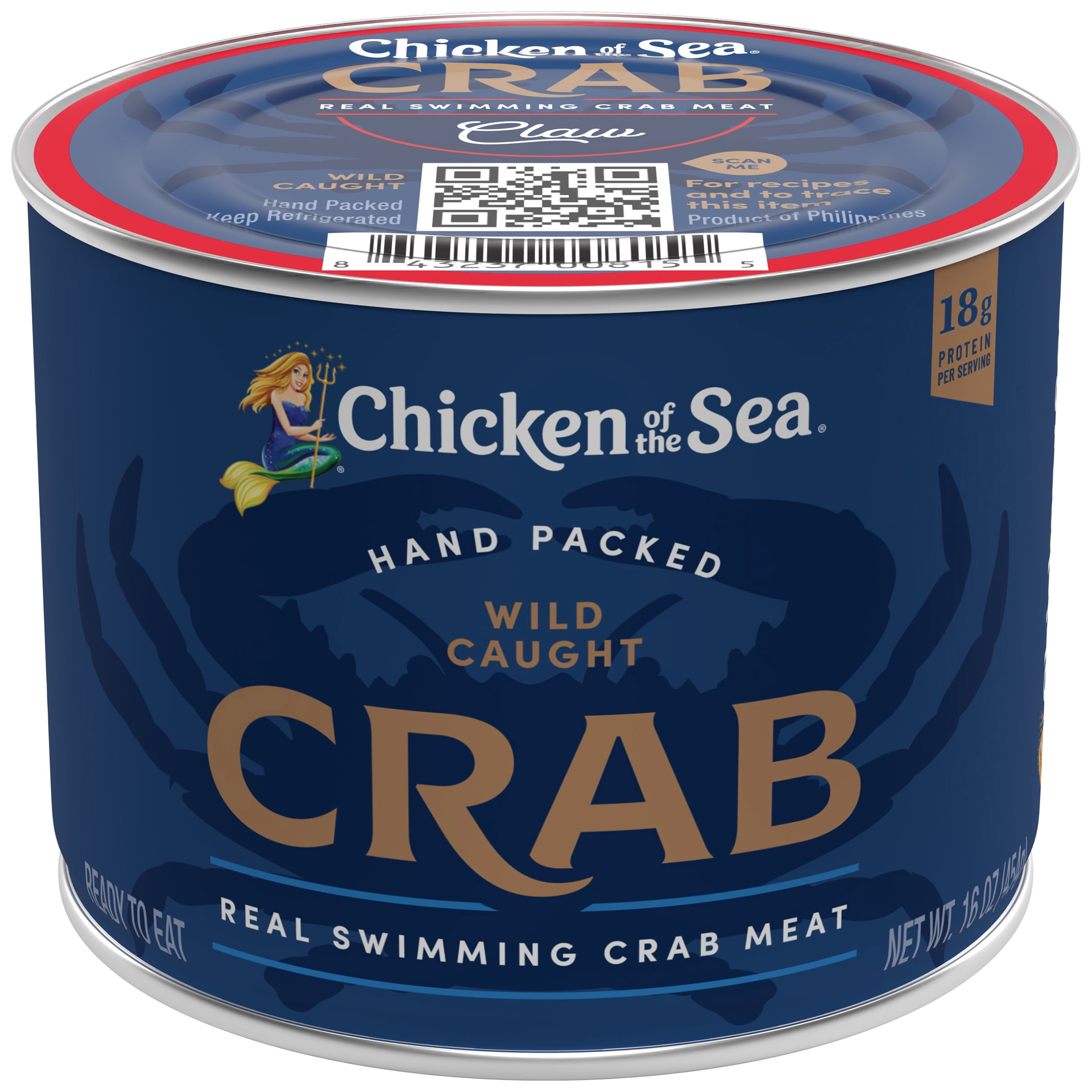 Chicken of the Sea Premium Crab Meat, Lump, 16oz Can - Walmart.com