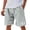 Gray, variant on LWavelet Men's Casual Shorts Summer Beach Solid Color Elastic Waist Drawstring Knee Length Breathable Linen Shorts,Black XL