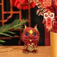 thumbnail image 4 of Figura de dragón, decoración para salpicadero de coche pequeño, adorno de escritorio, escultura de animal Rojo, 4 of 9
