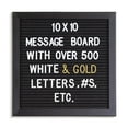 thumbnail image 2 of Real Wood Framed Felt Letter Board, Changeable Message Board, 10" x 10", Folding Stand and Wall Mount, 500+ Pieces of White & Gold Letters, Numbers, Words & Symbols, by Better Office Products, 2 of 6