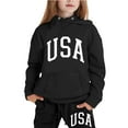 thumbnail image 3 of MuXiKeJi Clothes Toddler Girl Clothes Fall Letter Print Long Sleeve Trendy Hoodie Pullover Tops and Pants Tees Shorts Clothing Sets, 3 of 8