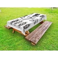 thumbnail image 1 of Movie Theater Outdoor Tablecloth, Movie Industry Themed Greyscale Illustration of Projector Film Slate and Reel, Decorative Washable Fabric Picnic Table Cloth, 58 X 84 Inches,Grey Black, by Ambesonne, 1 of 2