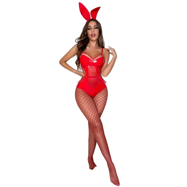 Gibobby Conjunto de lencería de encaje Conjunto de lencería sexy para mujer con liguero, brasier de encaje y bragas conjunto de tirantes exóticos(Rojo, M)