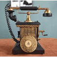 thumbnail image 5 of Teléfono antiguo con manivela rotativa con cable Retro-Teléfonos decorativos vintage, negro, 5 of 5