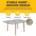thumbnail image 4 of Vintage Floral Table Cloths for 3 Foot Rectangle Tables, Country Tie-dye Flowers Plants Blue Beige Patio Waterproof Elastic Fitted Tablecloths, Washable Rectangular Table Cover for Camping, 4 of 8