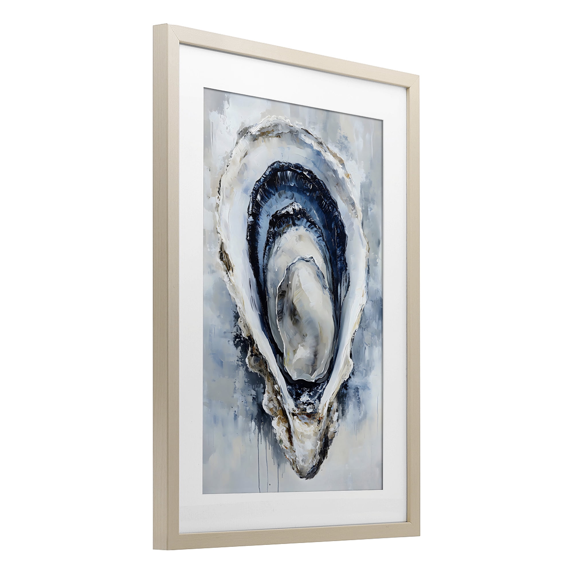 Stupell Industries Blue Oyster Shell Interior Birch Framed Print Under Glass, design by Creative Studio