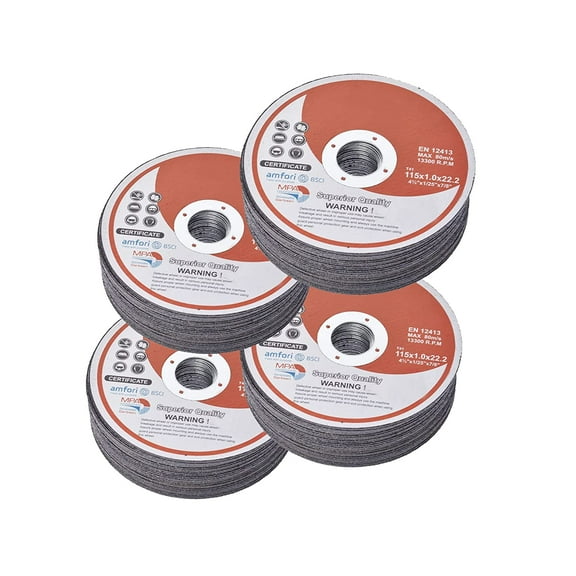 ALL-CARB 100Pcs Cut Off Wheels 4-1/2 x 1/25 x 7/8 Inch Aluminium Oxide Cutting Discs Fit for Metal and Stainless Steel 13300RPM