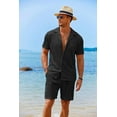 thumbnail image 4 of COOFANDY Men's 2 Pieces Shirt Sets Short Sleeve Casual Button Down Hippie T-Shirts Shorts Sets Summer Fashion Beach Outfits, 4 of 6
