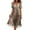 10# Light Brown, variant on Qwertyu Boho Dresses for Women 2025 Floral Printed Chiffon Dresses Elegant V Neck Belted Summer Wedding Prom Cocktail Midi Dresses for Women Mint Green 2XL