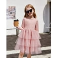 thumbnail image 6 of Arshiner Toddler Tutu Dress Girls Long Sleeve Black Funeral Tiered Formal Party Tulle Dresses for Kids 6 Years, 6 of 9