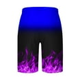 thumbnail image 4 of Jacenvly Endless Summer Men's Shorts Contrast Color Casual Beach Pants for Men Comfortable Men Fashion Gradation Shorts with Pockets Elastic Waist Beach Pants Purple, 4 of 5