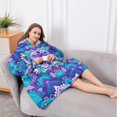thumbnail image 5 of Oversized Wearable Blanket Hoodie,Purple Ethnic Mandala Pattern Sherpa Blanket Hoodie with Super Pockets,Super Warm Fuzzy Pullover for Women & Men, 5 of 6