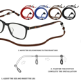 thumbnail image 4 of Eye Glasses String Holder Strap Premium Leather Eyewear Retainer Sunglasses Strap Chain Adjustable Eyeglass Holder Around Neck Anti-Slip Universal Eyeglass Retainer Cords, 4 of 4