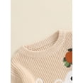 thumbnail image 5 of Musuos Toddler Boys Girls Halloween Sweaters Witch Pumpkin Letter Ghost Long Sleeve Round Neck Ribbed Knitted Pullover, 5 of 9
