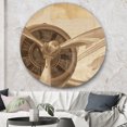 thumbnail image 3 of Designart 'Retro Airplanes Sepia' Traditional Metal Circle Wall Art, 3 of 3