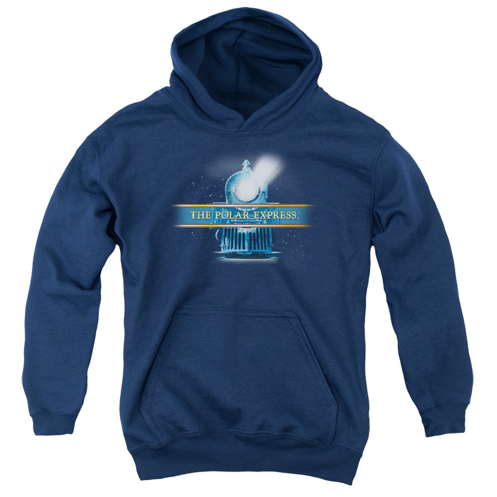 Trevco Polar Express Train Logo Youth Hooded Sweatshirt Large