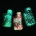 thumbnail image 3 of Compatible with iPhone 15 Pro Max Glitter Butterfly Case Glow in The Dark Women Girls Girly Bling Sparkle Flowing Quicksand Light up Case Soft TPU Bumper Luminous Clear Phone Cover, Purple, 3 of 7