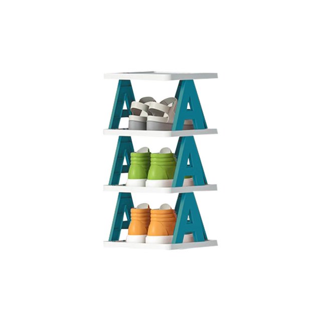 Feltree Multi-layer Letter Shoe Rack, Small Shoe Cabinet for Household Doorstep Balcony, and Economical Folding Shoe Rack for Student Dormitories